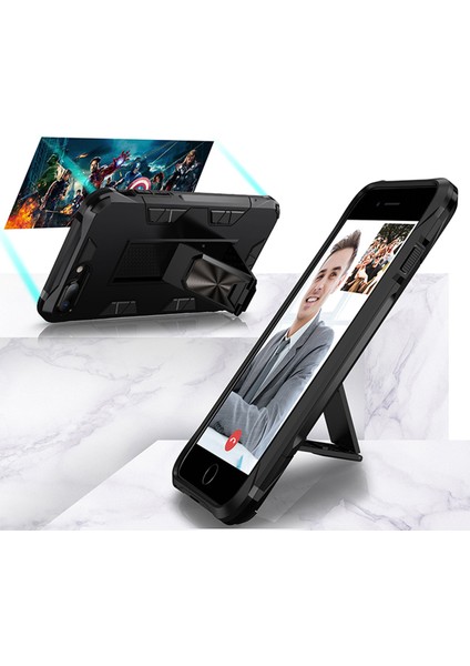 Samsung Galaxy A51 Kapak Standlı Mıknatıslı Tank Kılıf - Lacivert