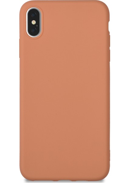 Apple iPhone XS Max Kılıf Kamera Korumalı Premier Silikon Kapak - Pudra