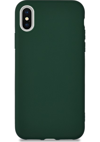 Apple iPhone XS Kılıf Kamera Korumalı Premier Silikon Kapak - Yeşil