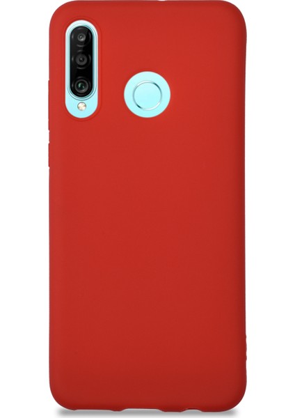 Huawei P30 Lite Kılıf Kamera Korumalı Premier Silikon Kapak - Kırmızı