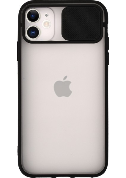 Apple iPhone XS Max Kapak Sürgülü Kamera Korumalı Silikon Kılıf - Siyah