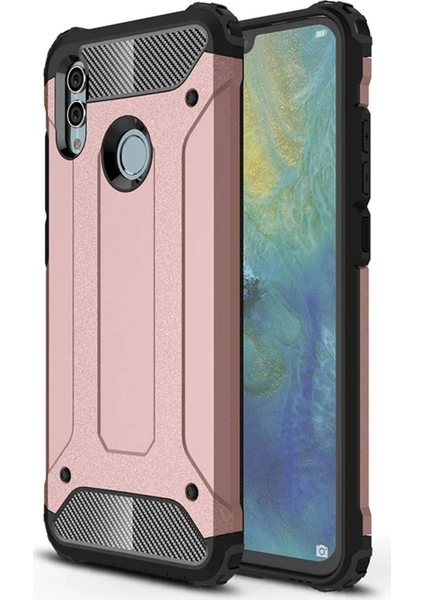 Caseart Huawei P Smart 2019 Kapak Çift Katmanlı Zırh Tank Kılıf - Rose Gold