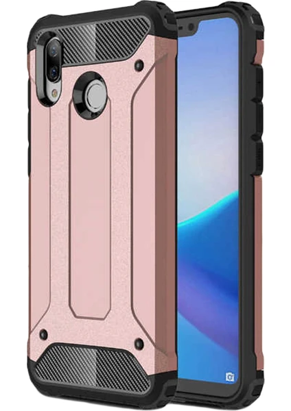 Caseart Huawei Honor 8c Kapak Çift Katmanlı Zırh Tank Kılıf - Rose Gold