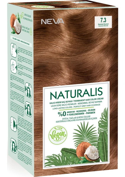 Naturalis Saç Boyası 7.3 Karamel Kumral Vegan 2'li Set