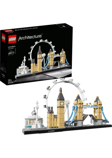 LEGO® Architecture Londra 21034 - Seyahat; Mimari ve Tarih Meraklısı Yetişkinler için Koleksiyonluk Sergilenebilir Yapım Seti (468 Parça)