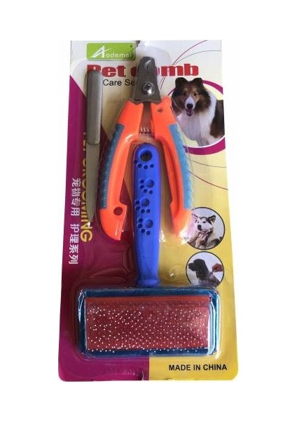 Kedi Köpek Bakım Seti Tarak + Makas + Düdük