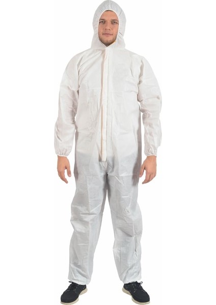 Tek Kulllanımlık Lamineli Kapşonlu 56-60 gr Tulum (Type 5/6 Protective Coverall)