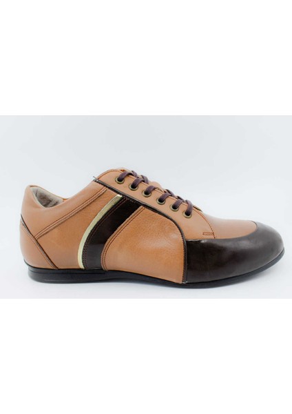 Kahverengi Rugan Deri Sneaker Ayakkabı 01991