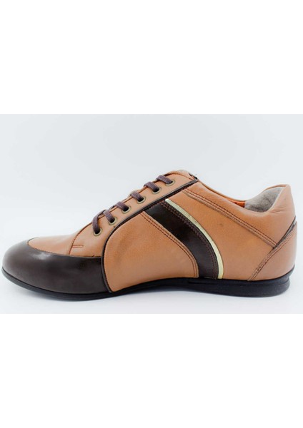 Kahverengi Rugan Deri Sneaker Ayakkabı 01991