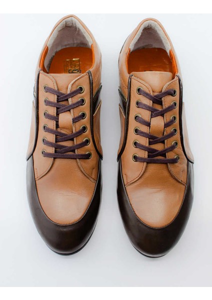 Kahverengi Rugan Deri Sneaker Ayakkabı 01991