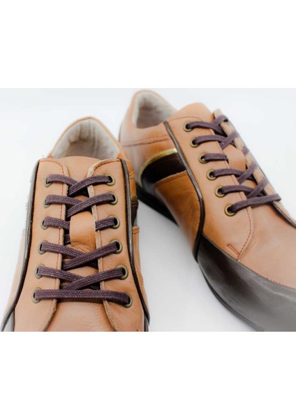 Kahverengi Rugan Deri Sneaker Ayakkabı 01991