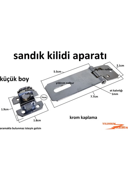 Sandık Askısı 2 'li Asma Kilit Aparatı Krom Kaplama Küçük Boy fiyatları