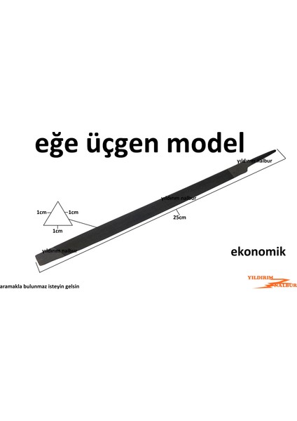 Eğe Üçgen Model Ekonomik Törpü 25 cm Sağlam Eğe