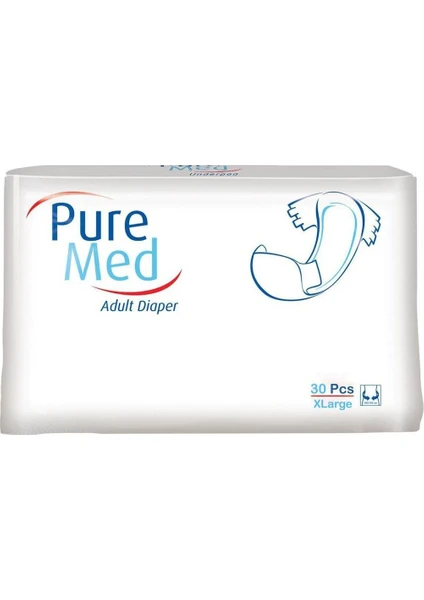 Pure Med  Belbantlı Yetişkin Hasta Bezi 30 Adet Xlarge