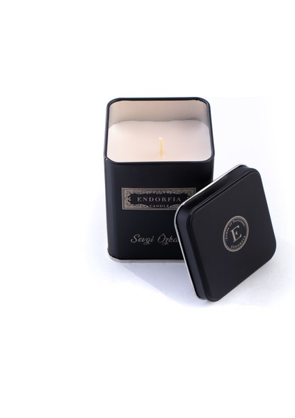 Mat Siyah Metal Kavanozda Kokulu Mum Soft Touch