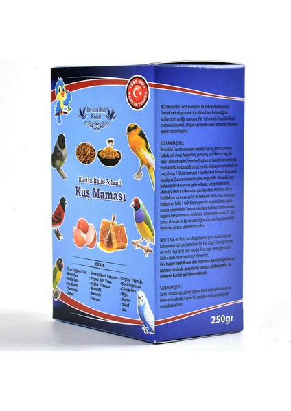 Kurtlu Ballı Polenli Kuş Maması 250 gr