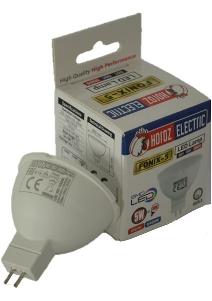 5W LED Ampul 220V Gu5.3 Duylu Beyaz Işık 001001005