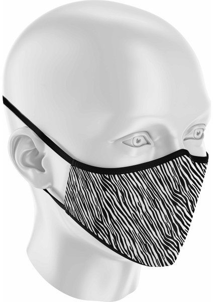 Gümüş Iyonlu Yıkanabilir Maske - Ipeks, Zebra