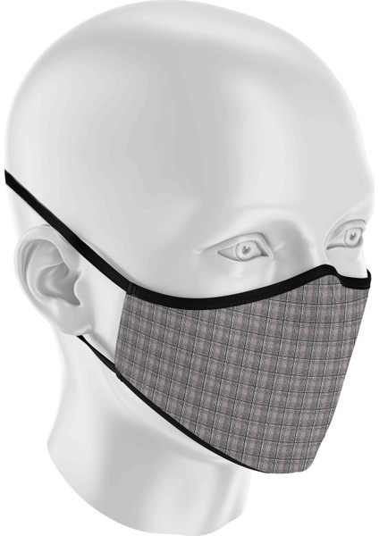 Gümüş Iyonlu Yıkanabilir Maske - Ipeks, Ekose
