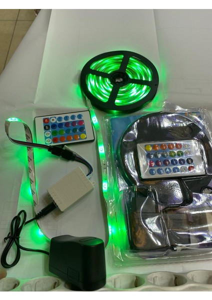 5 Metre Slikonlu Rgb Şerit LED Kumanda-Modül Dahil Tak Çalıştır