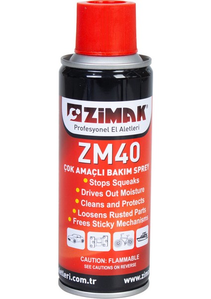 Çok Amaçlı Bakım Yağlama Pas Sökücü Sprey 200 ml ZM40 ZMK-1286