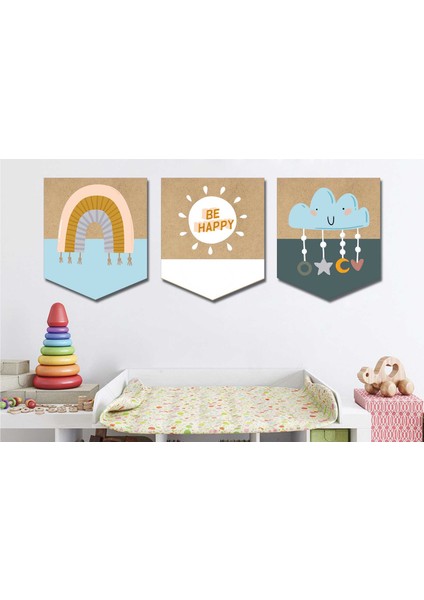 Iskandinav Tablo Ahşap Duvar Seti