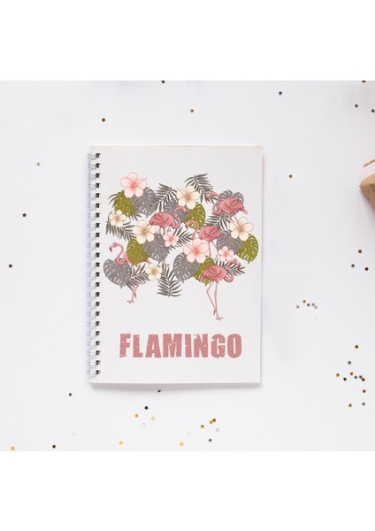 Flamingo Çiçek Spiralli A5 Çizgisiz Defter 96 Yaprak