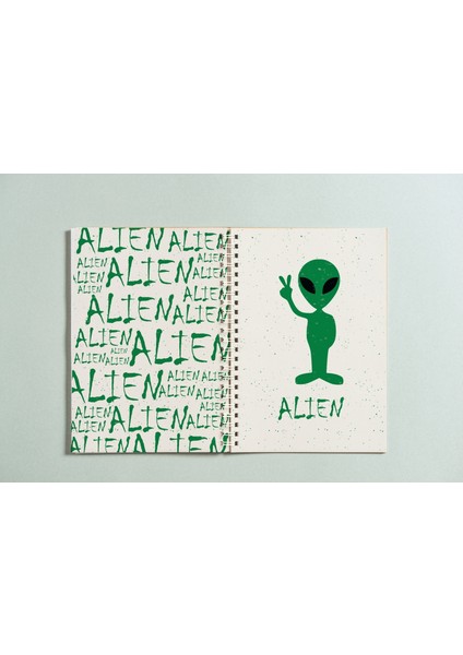 Alien Spiral Telli A5 Çizgisiz Tasarım Defter 96 Yaprak