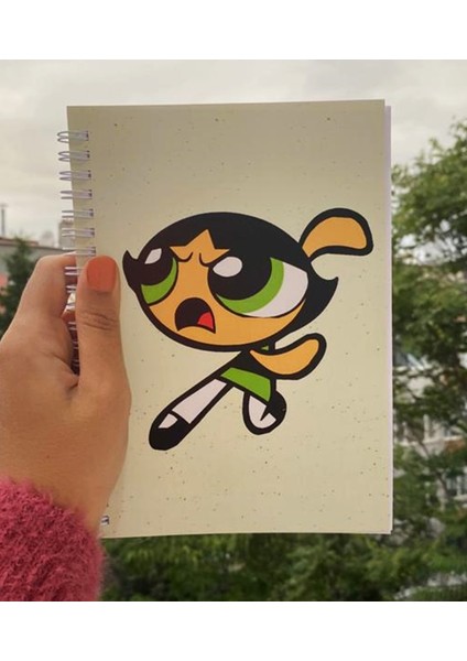 Powerpuff Girls Buttercup Spiral A5 96 Yaprak Defter PYTKDT032