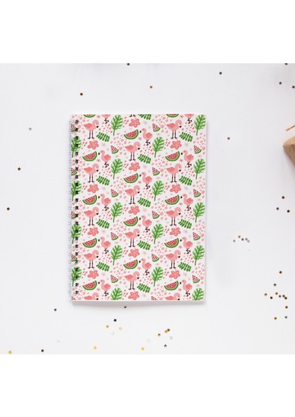 Flamingo Karpuz Çiçek Spiral A5 96 Yaprak Çizgisiz Defter PYTKDT