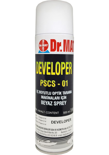 Dr. Mat Optik Tarama Makinaları Için Beyaz Sprey Pcsc - 01 500 ml