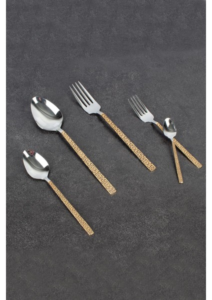 Vıana Luxury Gold 30 Parça Çatal Kaşık Seti