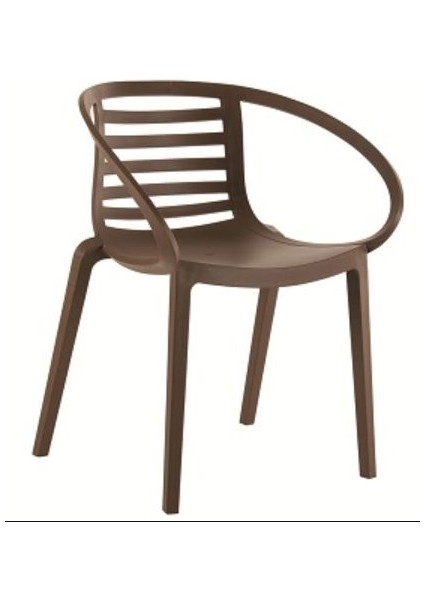 Mambo Koltuk Kahverengi Mutfak Sandalyesi Kolçaklı