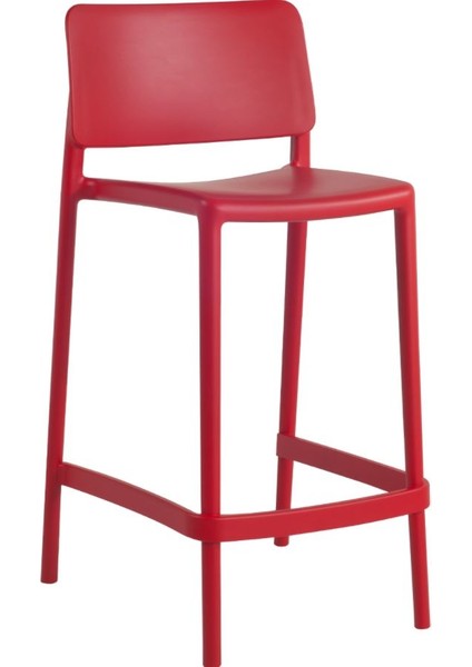 Joy Bar Sandalyesi 65 cm Kırmızı - Kolçaksız