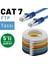 5 Adet  CAT7 Yassı Ethernet (Network, LAN) Kablosu, Siyah, 25 cm 3