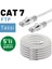5 Adet CAT7 Yassı Ethernet (Network, LAN) Kablosu, Beyaz, 10 metre 2