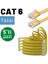 5 Adet CAT6 Yassı Ethernet (Network, LAN) Kablosu, Sarı, 25 cm 2