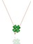925 Ayar Yeşil Taşlı Yonca Kolye Kadın Gümüş Kolye 3