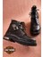 Brake Buckle Black Deri Erkek Bot 1