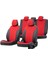 BMW 5 Serisi 1996-2003 E39 Özel Üretim Koltuk Kılıfı Madrid Design Tay Tüyü Kırmızı - Siyah 1
