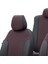 Citroen C3 2016-Sonrası Özel Üretim Koltuk Kılıfı Tokyo Design Deri Siyah - Kırmızı 4