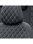 Fiat 500 2009-Sonrası Özel Üretim Koltuk Kılıfı Madrid Design Deri Siyah - Beyaz 5