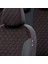 Fiat Stilo 2001-2006 Özel Üretim Koltuk Kılıfı Madrid Design Tay Tüyü Siyah - Kırmızı 3