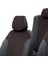 Fiat Stilo 2001-2006 Özel Üretim Koltuk Kılıfı Madrid Design Tay Tüyü Siyah - Kırmızı 4
