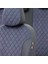 Fiat Stilo 2001-2006 Özel Üretim Koltuk Kılıfı Madrid Design Tay Tüyü Mavi - Siyah 3