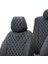 Ford Focus 1998-2004 Özel Üretim Koltuk Kılıfı Madrid Design Deri Siyah - Beyaz 4