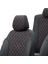 Honda Crv 2012-2018 Özel Üretim Koltuk Kılıfı Madrid Design Deri Siyah - Kırmızı 4