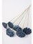 Succulent Lotus Plant Lotus Çiçeği Bambu Saplı 6 Adet Duman Mavisi 1