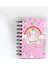 Unicorn Temalı Spiralli Planlayıcı Mini Defter Pembe 1