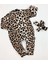 Leopar Desenli Kız Bebek Tulum 2